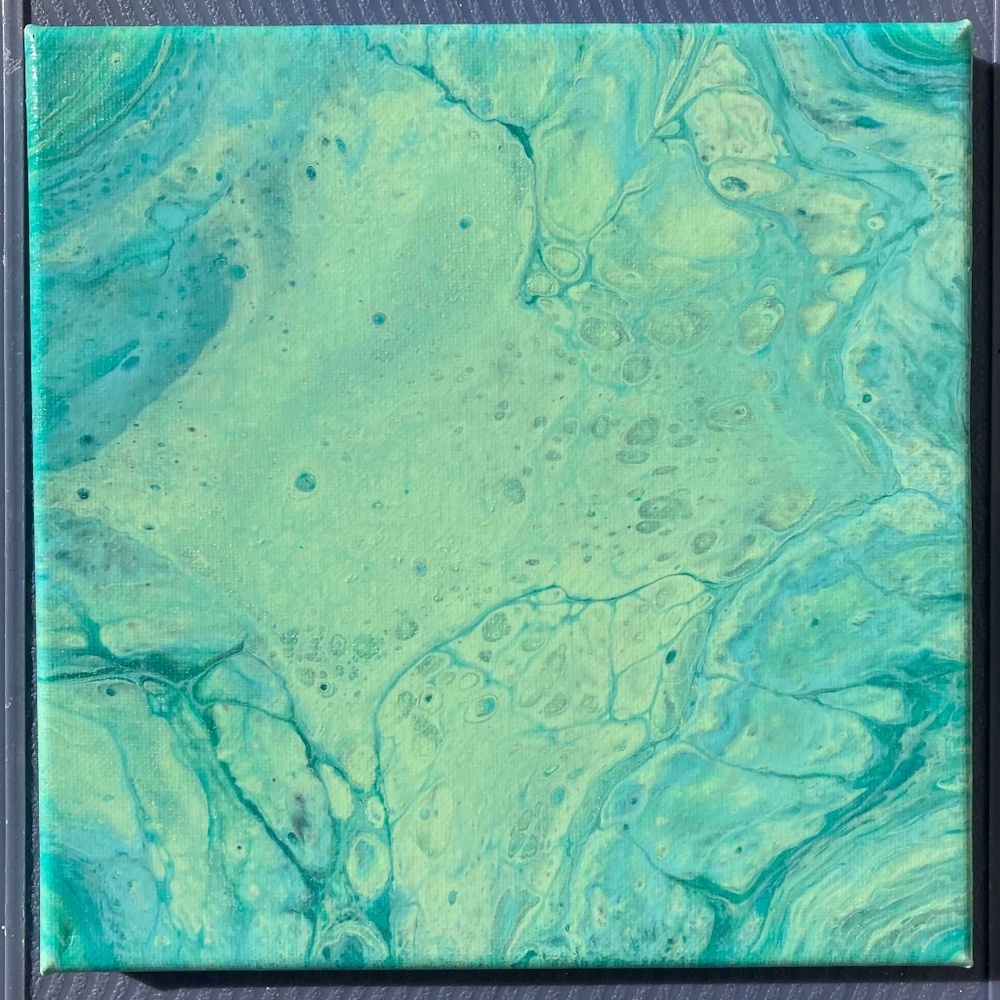 Ruhe 8"x8" Painting by Color Fluent Art (Blue/Green)